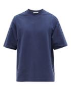 Acne Studios - Extorr Logo-embroidered High-neck Cotton T-shirt - Mens - Blue
