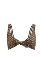 Matchesfashion.com Fisch - Lurin Leopard-print Tie-front Bikini Top - Womens - Leopard
