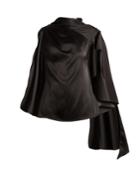 Osman Adena Satin Draped Scarf Top