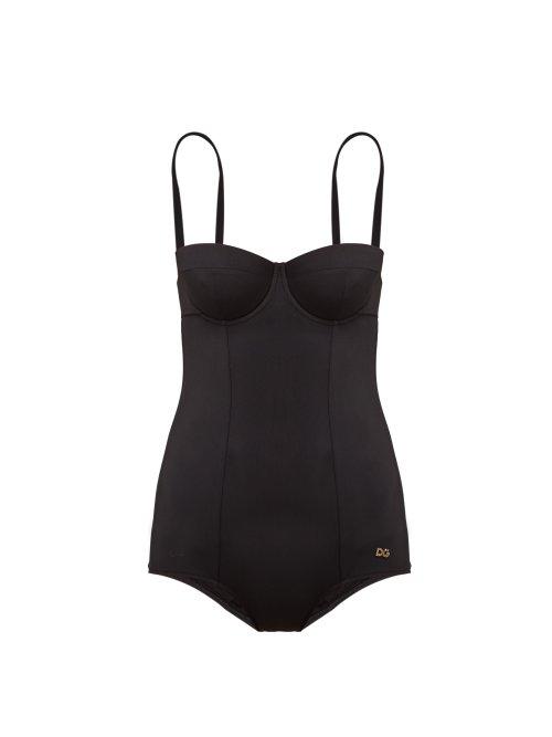 Matchesfashion.com Dolce & Gabbana - Balconette Swimsuit - Womens - Black
