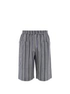 Matchesfashion.com Jil Sander - Striped Cotton-blend Canvas Shorts - Mens - Blue