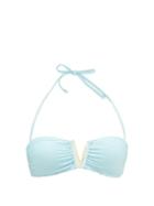 Matchesfashion.com Heidi Klein - Marseille V-bar Padded Bandeau Bikini Top - Womens - Light Blue