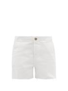 Matchesfashion.com Raey - Panelled Cut Off Denim Shorts - Womens - White