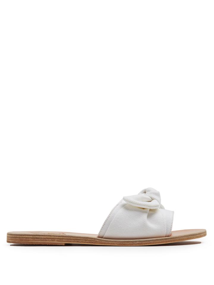 Ancient Greek Sandals Taygete Bow Denim Slides