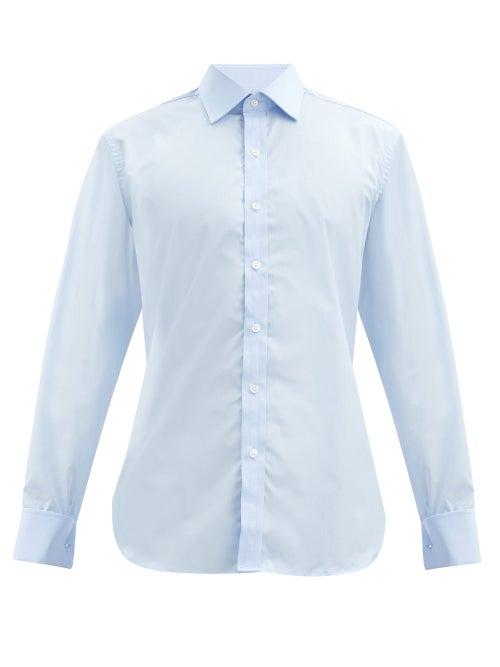 Matchesfashion.com Emma Willis - Superior French-cuff Cotton-poplin Shirt - Mens - Light Blue