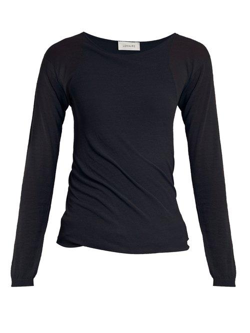 Matchesfashion.com Lemaire - Twisted Hem Crepe Top - Womens - Navy