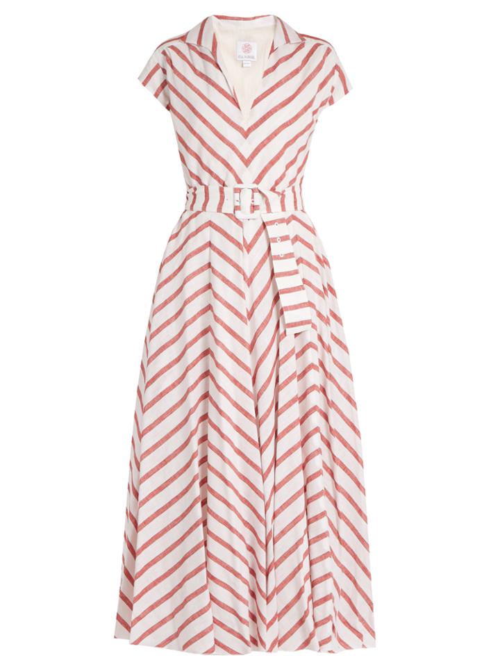 Gül Hürgel Striped Cotton And Linen-blend Dress