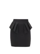 Matchesfashion.com Alexandre Vauthier - Peplum-waist Cotton Mini Skirt - Womens - Black