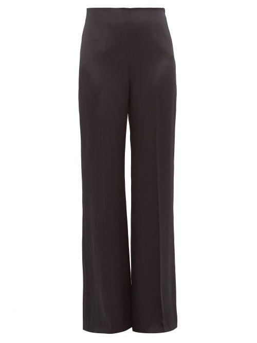 Matchesfashion.com Joseph - Devyn Silk Satin Wide Leg Trousers - Womens - Black