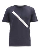 Matchesfashion.com Saturdays Nyc - Slash-print Cotton-jersey T-shirt - Mens - Navy