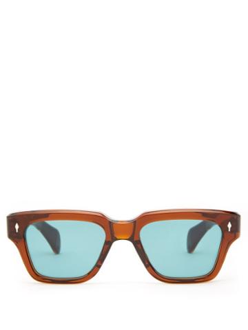 Jacques Marie Mage - Fellini Square Acetate Sunglasses - Mens - Brown