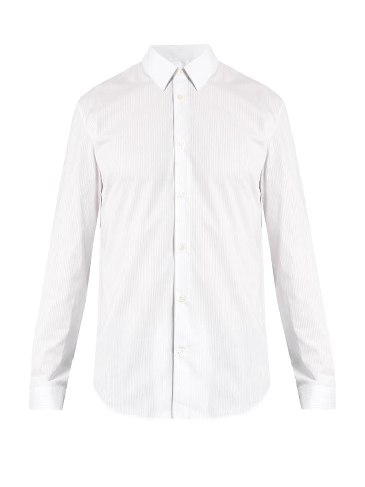 Maison Margiela Single-cuff Pinstriped Cotton Shirt