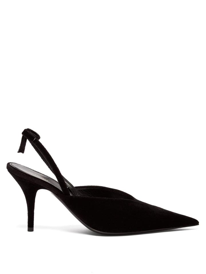 Balenciaga Knife Velvet Slingback Pumps