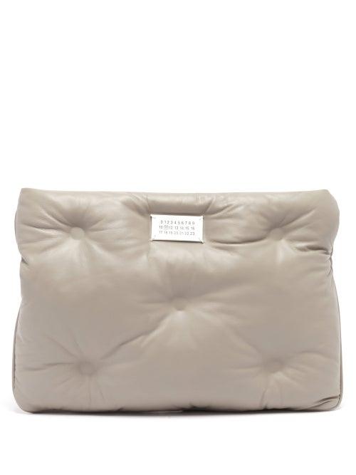 Matchesfashion.com Maison Margiela - Glam Slam Quilted-leather Clutch Bag - Womens - Grey