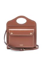 Matchesfashion.com Burberry - Pocket Mini Leather Cross-body Bag - Womens - Tan
