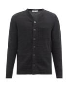 Matchesfashion.com Inis Mein - V-neck Linen Cardigan - Mens - Black