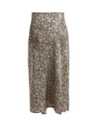 Masscob Leaf-print Silk Wrap Skirt