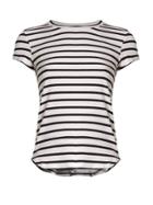 Frame Round-neck Striped Jersey T-shirt
