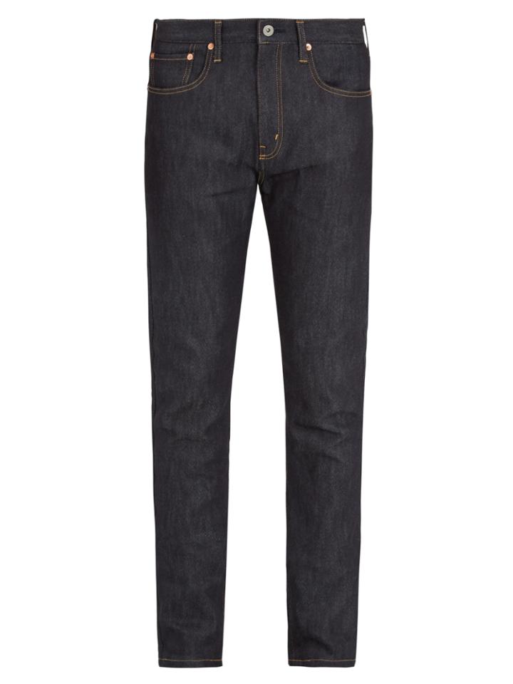Junya Watanabe Tartan-insert Slim-leg Jeans