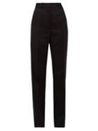 Matchesfashion.com Hillier Bartley - Barathea Wool Blend Tuxedo Trousers - Womens - Black
