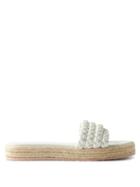 Gianvito Rossi - Marbella Braided-leather Espadrille Slides - Womens - White