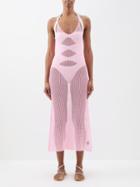 Dodo Bar Or - Corin Crocheted Midi Dress - Womens - Pink Silver