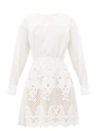 Matchesfashion.com See By Chlo - Broderie Anglaise Cotton Poplin Dress - Womens - White