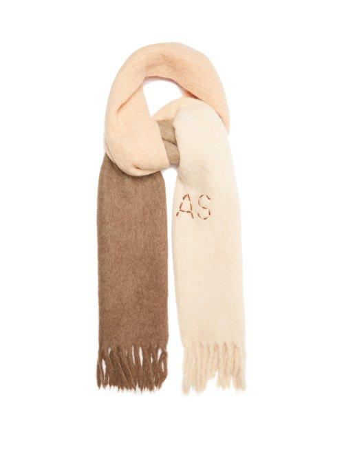 Matchesfashion.com Acne Studios - Kelow Dye Bi Colour Fringed Scarf - Womens - Beige