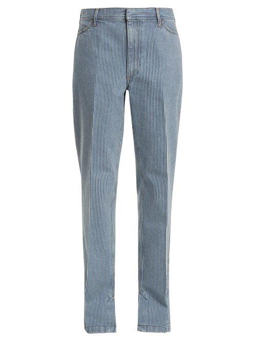 Matchesfashion.com Toga - Mid Rise Straight Leg Striped Jeans - Womens - Navy White