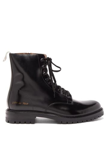 Matchesfashion.com Common Projects - Leather Combat Boots - Mens - Black