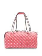 Matchesfashion.com Valentino - Free Rockstud Spike Quilted Leather Bag - Womens - Pink White