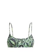 Matchesfashion.com Reina Olga - Stella Leaf Print Bikini Top - Womens - Green Multi