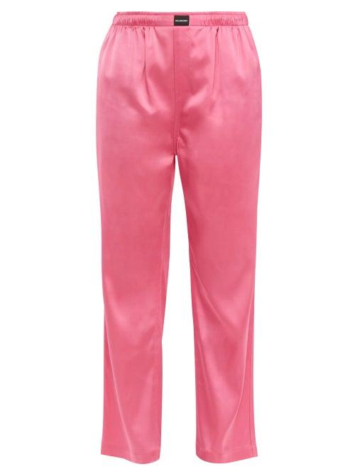 Matchesfashion.com Balenciaga - Straight Leg Satin Trousers - Womens - Pink