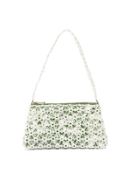 Matchesfashion.com Shrimps - Dawson Floral-beaded And Faux-pearl Bag - Womens - Green Multi