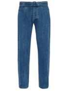Matchesfashion.com Prada - Vintage Mid Rise Belted Jeans - Mens - Light Blue