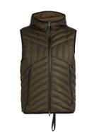 Matchesfashion.com Blackbarrett By Neil Barrett - Chevron Quilted Hooded Nylon Gilet - Mens - Khaki