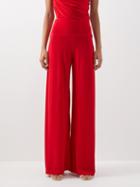 Norma Kamali - Elephant High-rise Jersey Wide-leg Trousers - Womens - Red