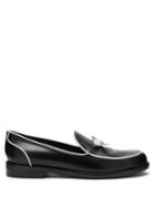 Matchesfashion.com Fabrizio Viti - Keaton Bow-appliqu Leather Loafers - Womens - Black/white