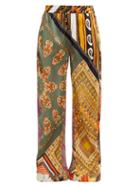 Matchesfashion.com Chlo - Caravan Print Silk Trousers - Womens - Multi