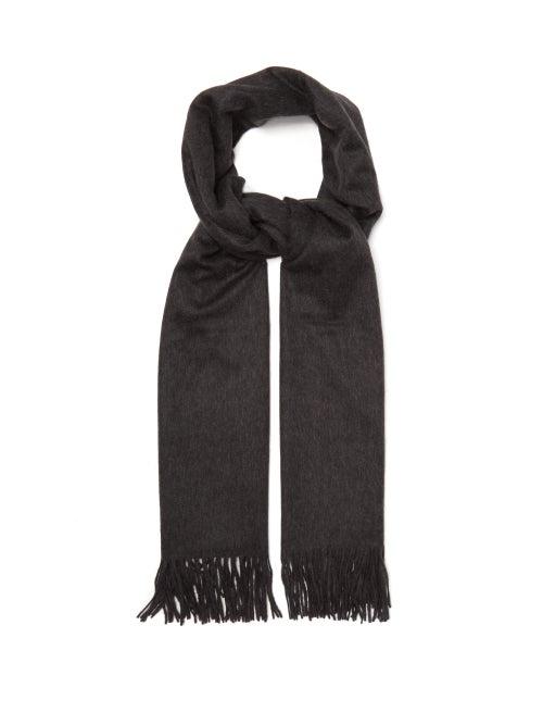 Matchesfashion.com Johnston's Of Elgin - Fringed Cashmere Scarf - Womens - Charcoal