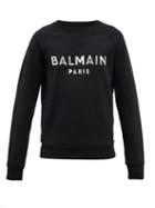 Balmain - Applied-logo Cotton-jersey Sweatshirt - Mens - Black