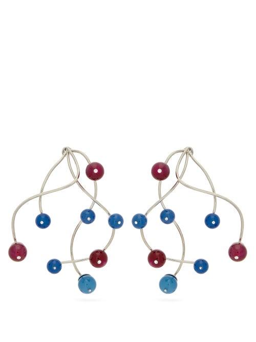 Matchesfashion.com Peter Pilotto - Beaded Branch Drop Earrings - Womens - Pink