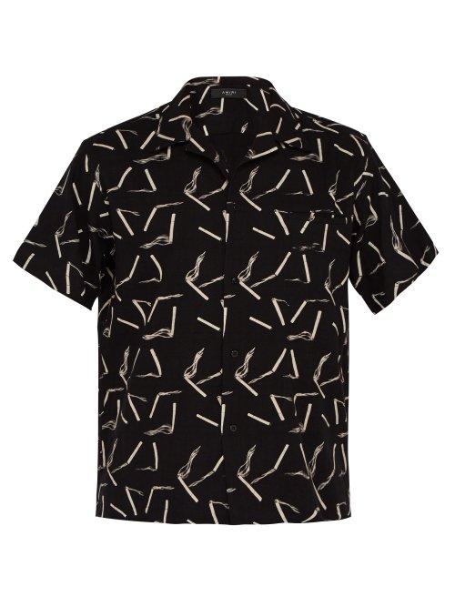 Matchesfashion.com Amiri - Cigarette Print Cotton Shirt - Mens - Multi