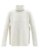 Raey - Responsible-wool Split-side Roll-neck Sweater - Womens - Ivory