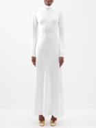 Galvan - Praiano Pearl-embellished Silk-crepe Dress - Womens - Ivory