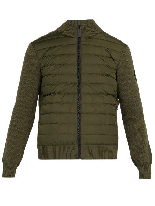 Matchesfashion.com Canada Goose - Hybridge Wool Knit And Quilted Down Jacket - Mens - Khaki