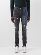 Purple Brand - Patchworked Skinny Jeans - Mens - Black White
