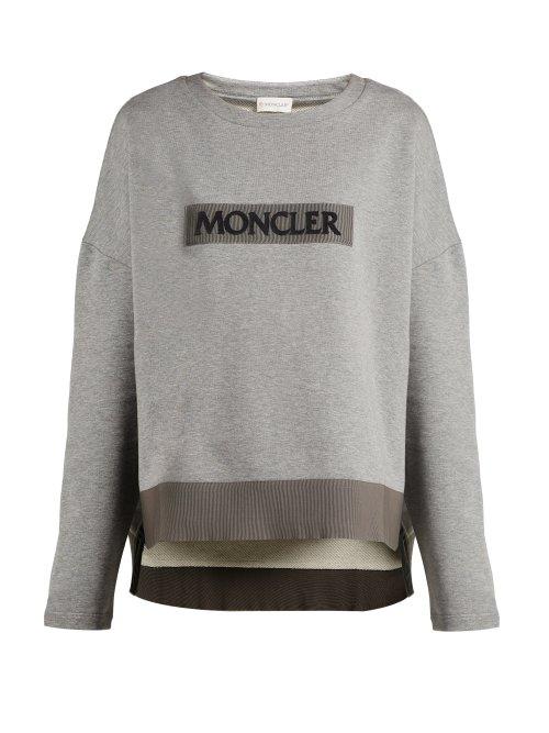 Matchesfashion.com Moncler - Maglia Girocollo Cotton Sweatshirt - Womens - Grey