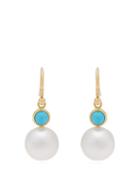 Matchesfashion.com Irene Neuwirth - Yellow Gold, Turquoise And Pearl Earrings - Womens - Pearl