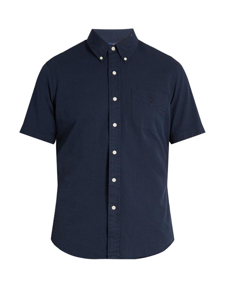 Polo Ralph Lauren Short-sleeved Cotton-seersucker Shirt